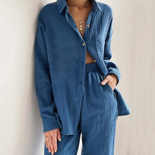 Damen Lässiges Zweiteiler-Set aus leichtem Material mit weitem Schnitt EB