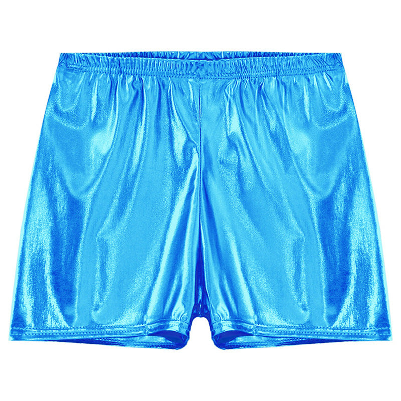 Damen Sportliche Shorts aus glänzendem Material EB