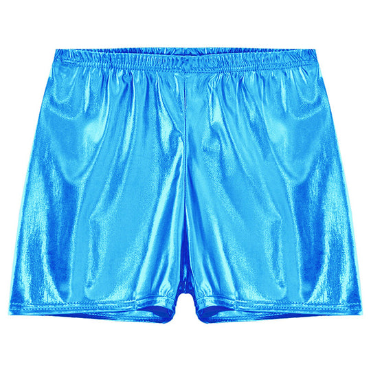 Damen Sportliche Shorts aus glänzendem Material EB