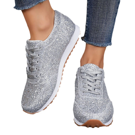 Damen Glitzernde Freizeitschuhe mit rutschfester Sohle und gepolstertem Fußbett EB