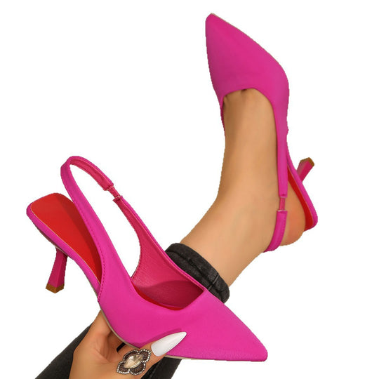 Damen elegante Sling-Pumps mit schmalem Riemen und hochglänzendem Finish EB