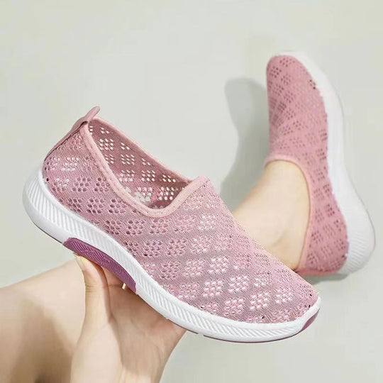 Damen Atmungsaktive Slip-On Sneakers mit elastischem Obermaterial und dämpfender Sohle EB