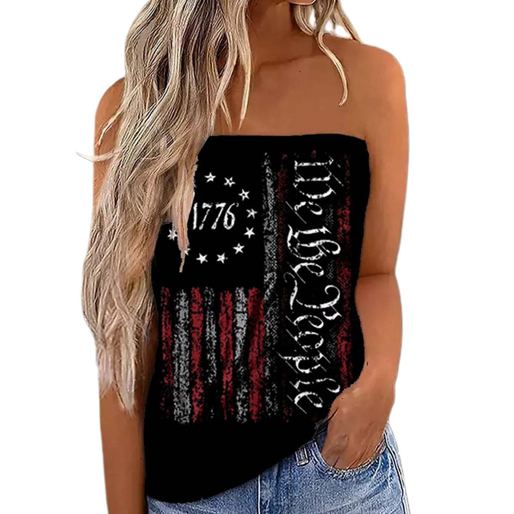 Damen Bandeau-Top mit floralem Einsatz EB