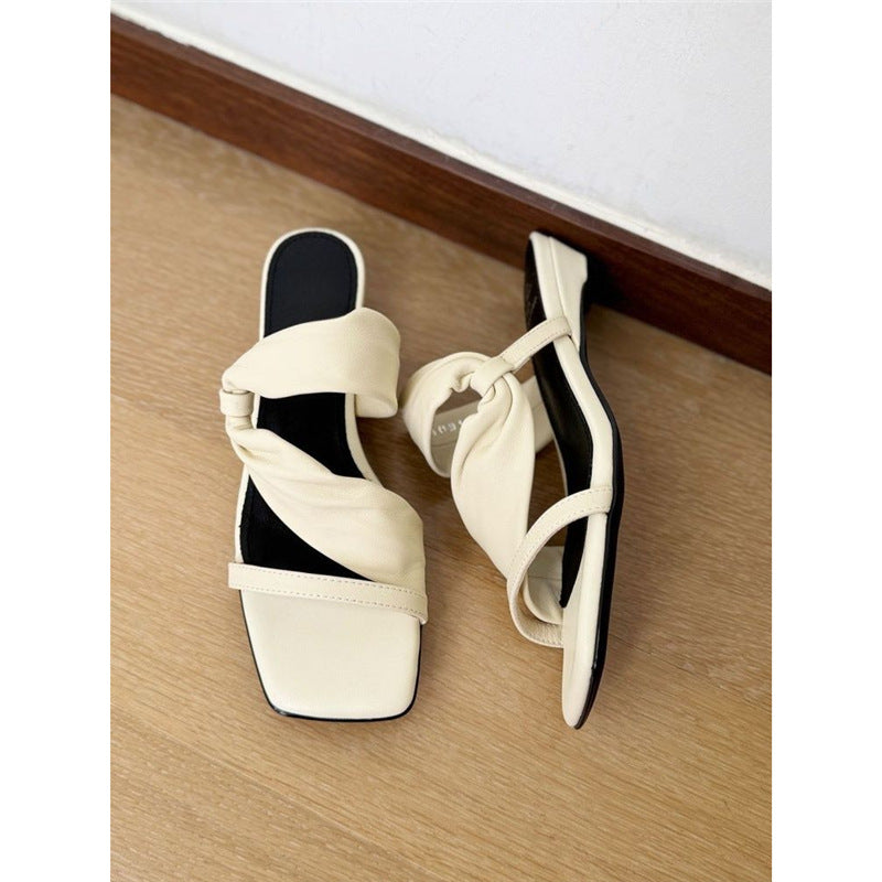 Damen Sandalen mit gekreuzten Riemen und eleganter Knotendekoration EB