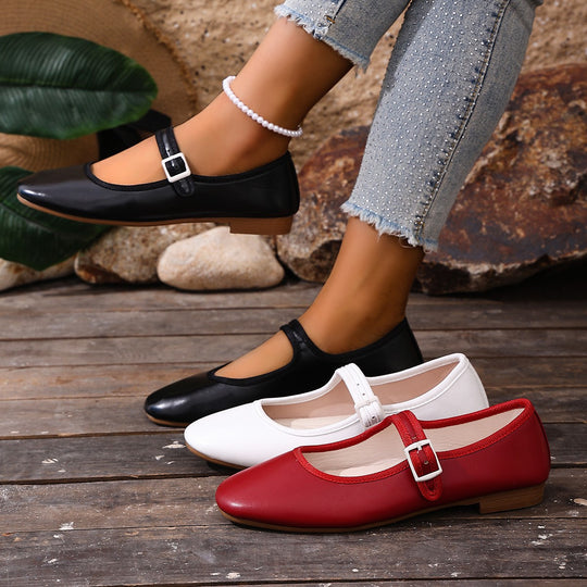 Damen Ballerinas mit verstellbarem Riemchen und elegantem Design EB
