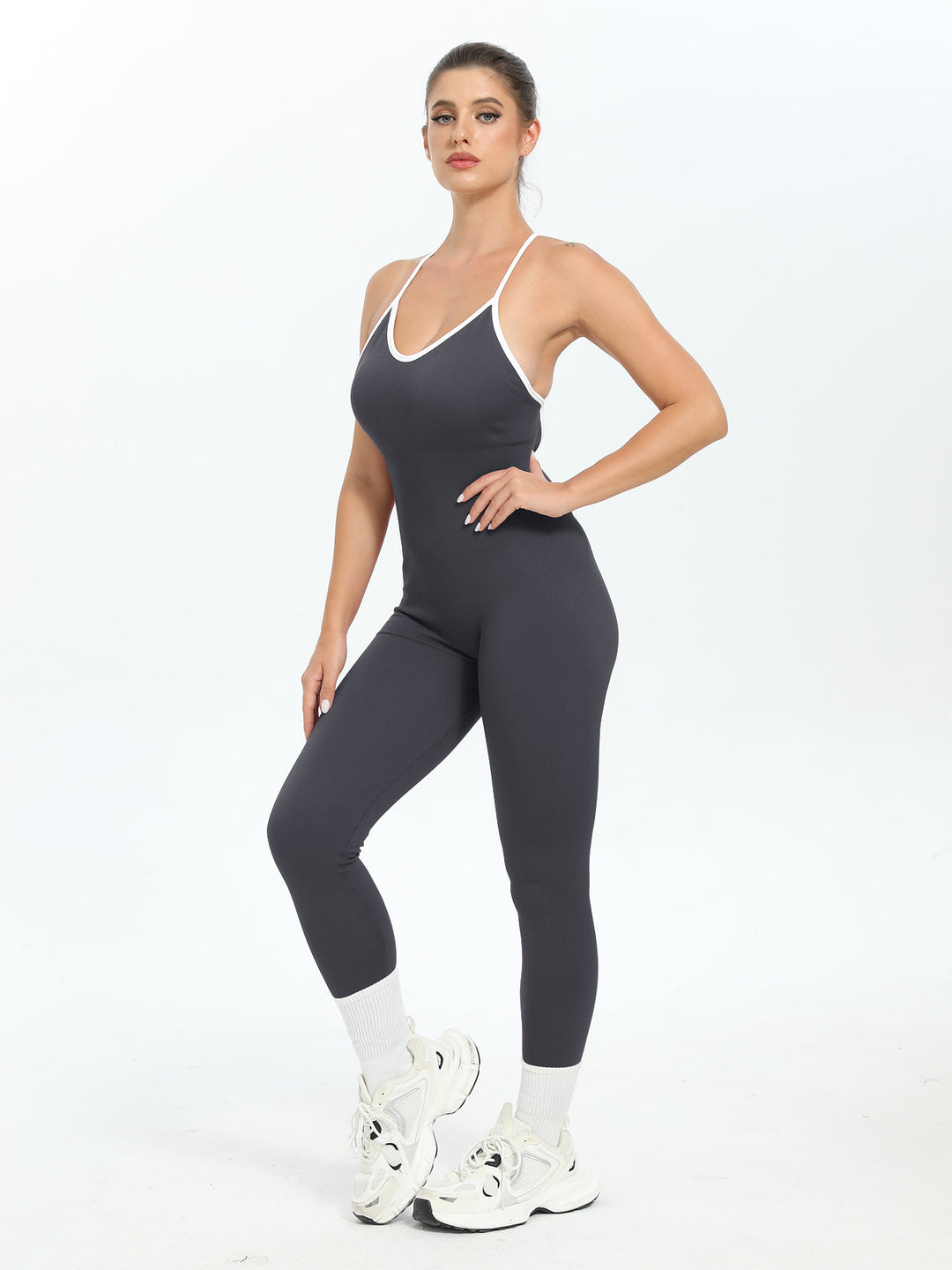 Damen Bodysuit mit Racerback-Design und nahtloser Verarbeitung EB