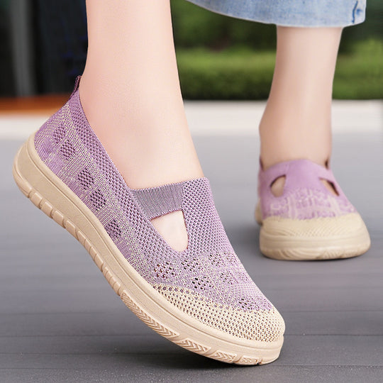Damen Luftige Slipper mit offenem Schnitt und elastischem Riemen EB