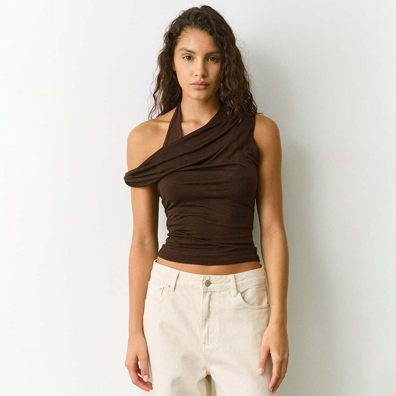 Damen Raffiniertes Wickeloberteil mit asymmetrischem Schnitt EB