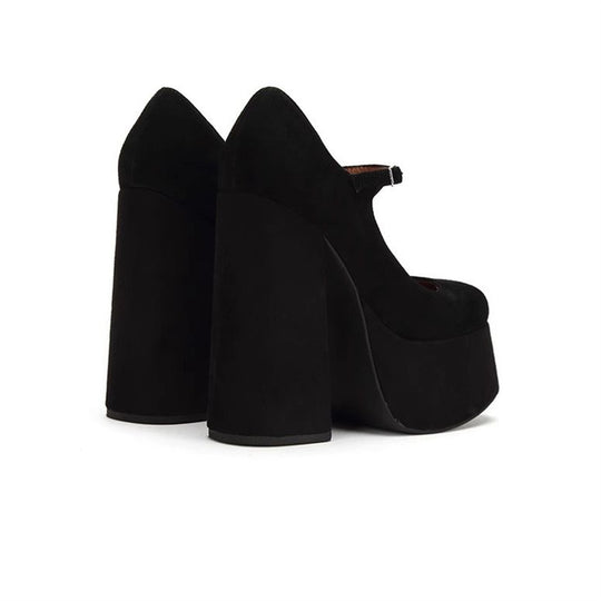 Damen elegante Plateau-Pumps mit verstellbarem Riemchen EB