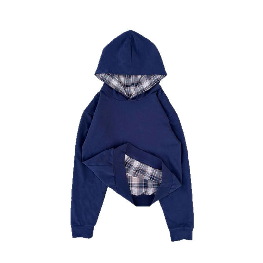 Damen Kapuzenpullover mit modernem Karo-Futter EB