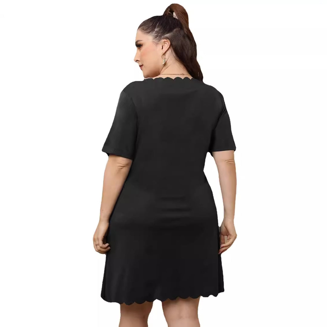Damen lässiges Freizeitkleid mit verspieltem Lippen-Motiv EB