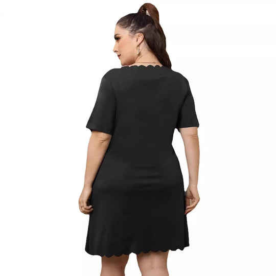Damen lässiges Freizeitkleid mit verspieltem Lippen-Motiv EB