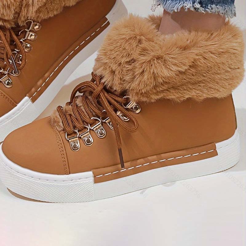 Warme Plüsch Plattform Stiefeletten EB