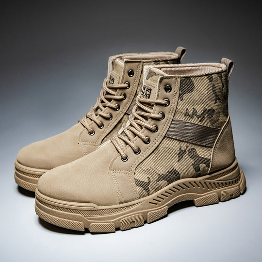 Damen modische camouflierte Ankle Boots mit rutschfester Sohle und elastischem Einsatz EB