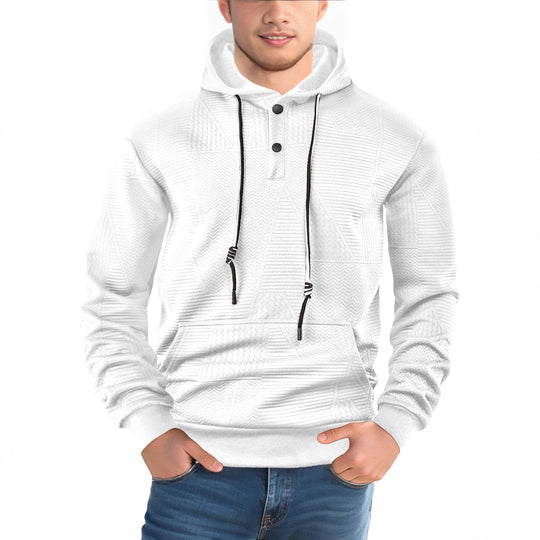 Herren modischer Kapuzenpullover mit strukturiertem Gewebe und Knopfleiste EB