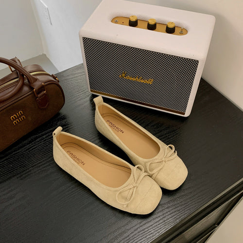 Damen Ballerinas mit zierlicher Schleifenverzierung und bequemer Ledersohle EB