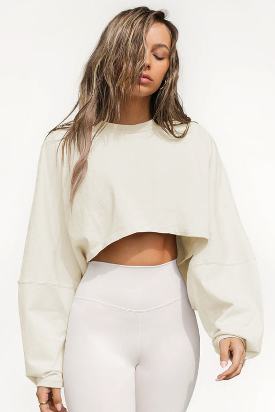 Damen lässiger Crop-Pullover EB