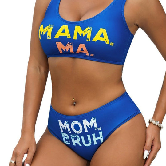 Damen Sport-Bikini mit auffälligem Schriftzug und komfortablem Schnitt EB