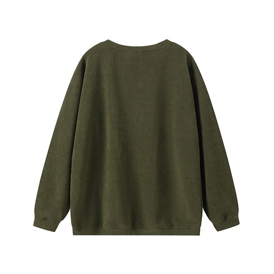 Damen lässiger Sweatshirt mit feiner Rippstruktur und komfortablem Schnitt EB