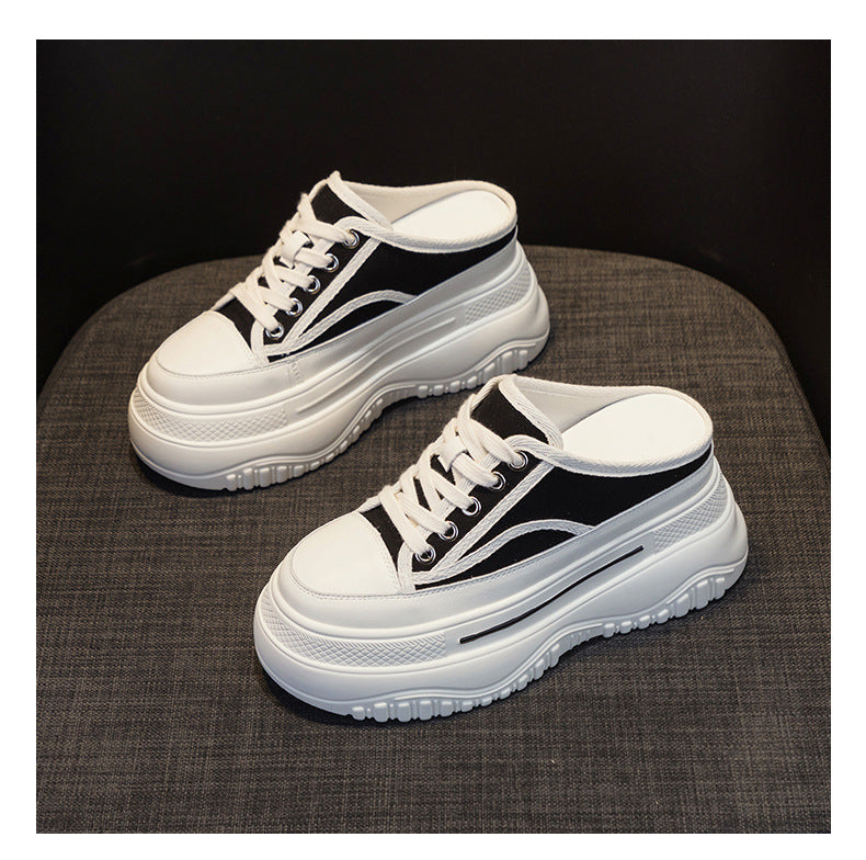 Damen Slip-On Sneakers mit hohem Plateau und atmungsaktiver Mesh-Oberfläche EB