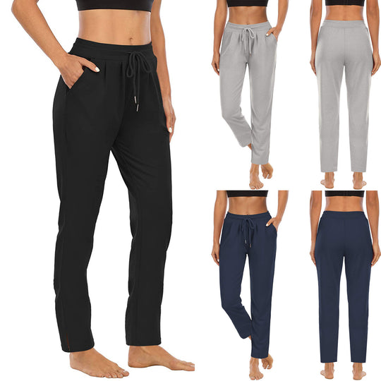 Damen nan lässige Jogginghose mit hoher Taille, Kordelzug und praktischen Seitentaschen EB