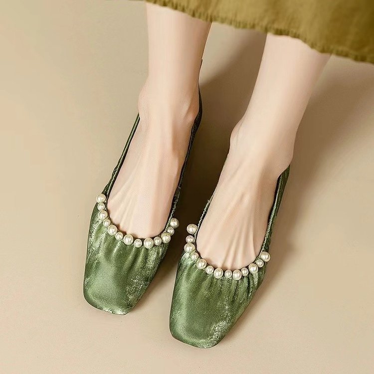 Damen elegante Ballerinas mit perlverziertem Design und komfortablem Fußbett EB