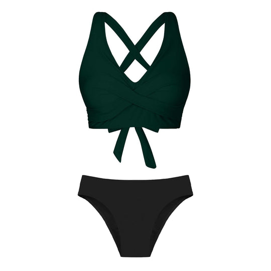 Damen Zweiteiliger Badeanzug mit floralem Design EB