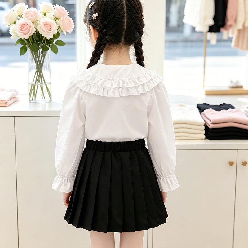 Mädchen elegante Bluse mit Rüschendetails EB