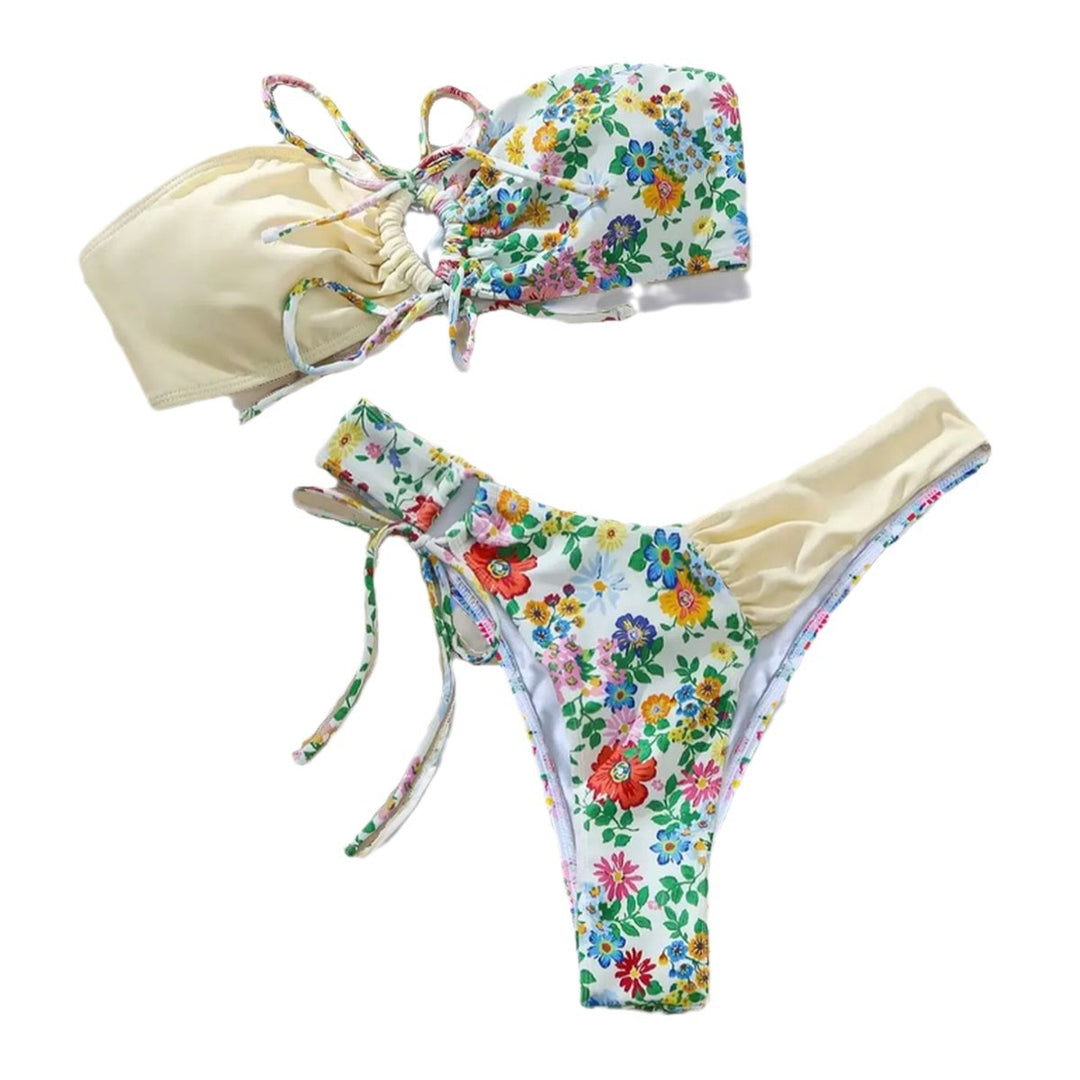 Damen Fröhlicher Blumendruck Bikini EB
