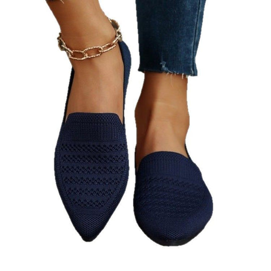 Damen Slipper mit atmungsaktivem Strickdesign EB