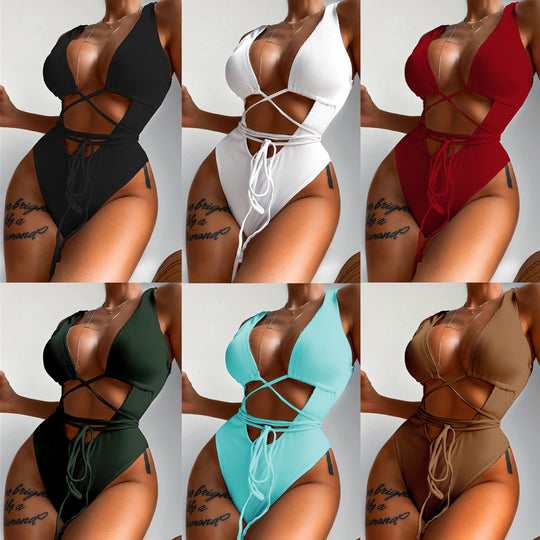 Damen Raffinierten Cut-Out Badeanzug EB
