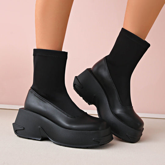 Damen Plateau-Sneaker mit elegantem Sockendesign und rutschfester Sohle EB