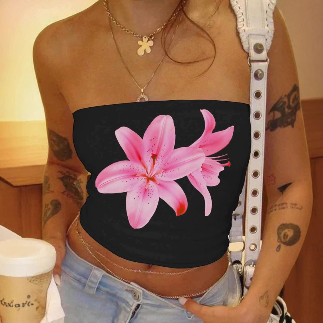 Damen Bandeau-Top mit elastischem Material und figurbetontem Schnitt EB