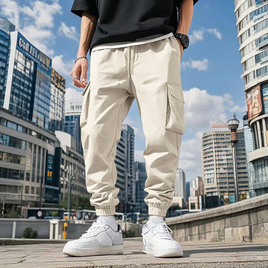 Herren Cargo-Hose mit praktischen Seitentaschen und elastischem Bund EB