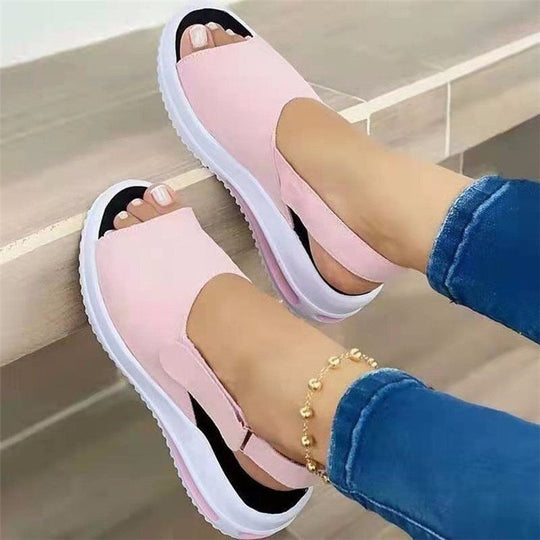 Damen Sportliche Sandalen mit elastischem Riemendesign und bequemer Sohle EB