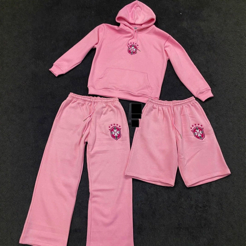 Damen nan weite Jogginghose mit elastischem Bund, Tunnelzug und gesticktem Emblem EB