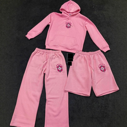 Damen nan weite Jogginghose mit elastischem Bund, Tunnelzug und gesticktem Emblem EB