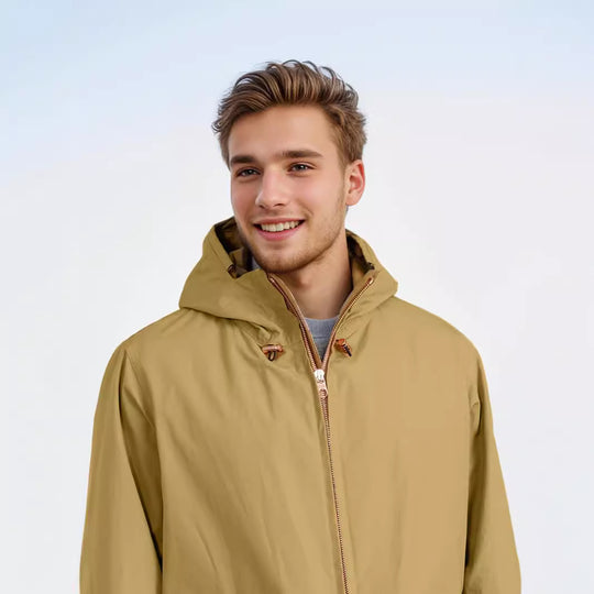 Herren strapazierfähige Multifunktionsjacke mit verstellbarem Kapuzenkragen und großzügigen Taschen EB
