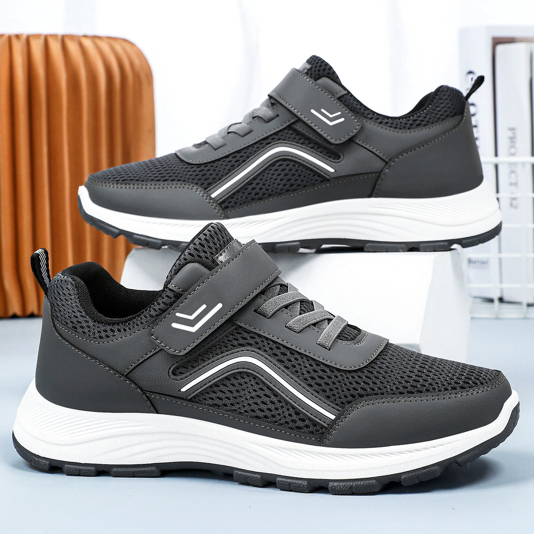 Damen Sportliche Sneaker mit elastischem Klettverschluss und atmungsaktivem Mesh-Obermaterial EB