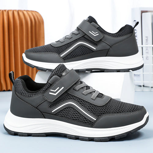 Damen Sportliche Sneaker mit elastischem Klettverschluss und atmungsaktivem Mesh-Obermaterial EB
