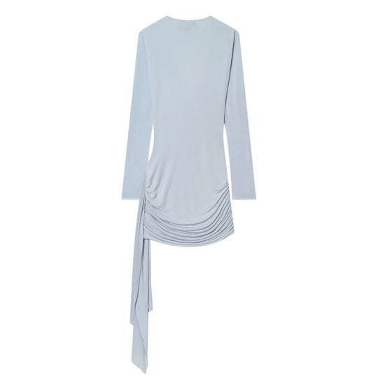 Damen Wickelkleid mit eleganter Drapierung und tiefem V-Ausschnitt EB
