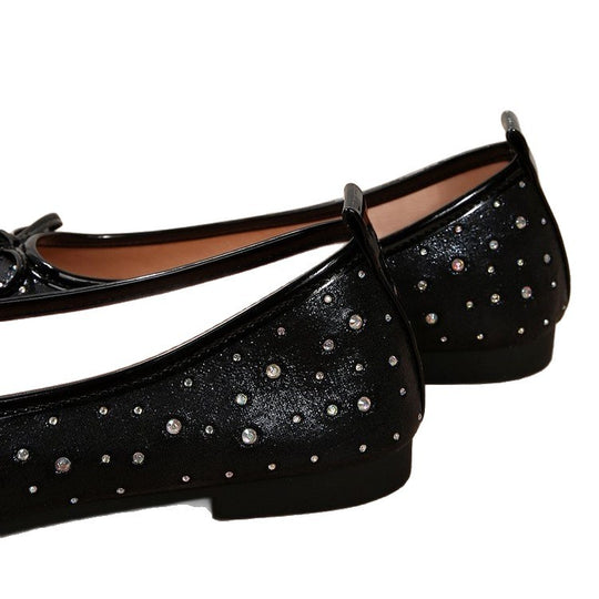 Damen Ballerinas mit funkelnden Strass-Applikationen EB