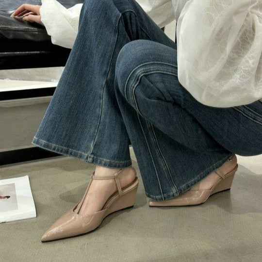 Damen Wedge-Pumps mit elegantem Slingback-Riemen EB