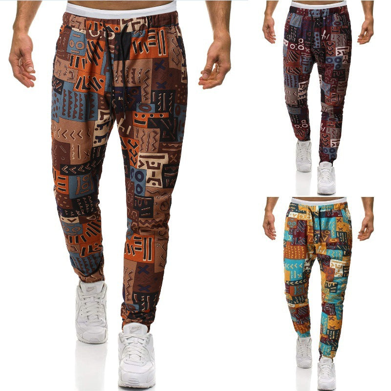 Herren Cargohose mit urbanem Print und elastischem Bund EB