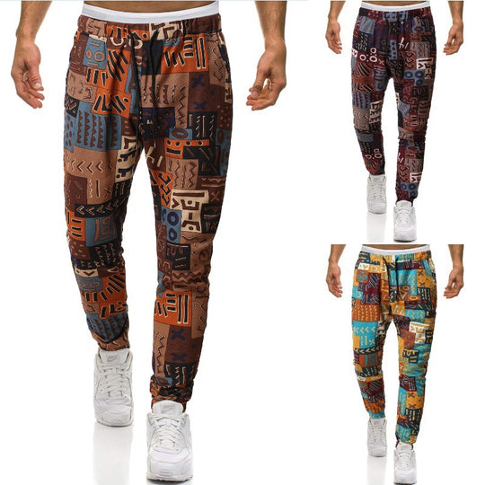 Herren Cargohose mit urbanem Print und elastischem Bund EB