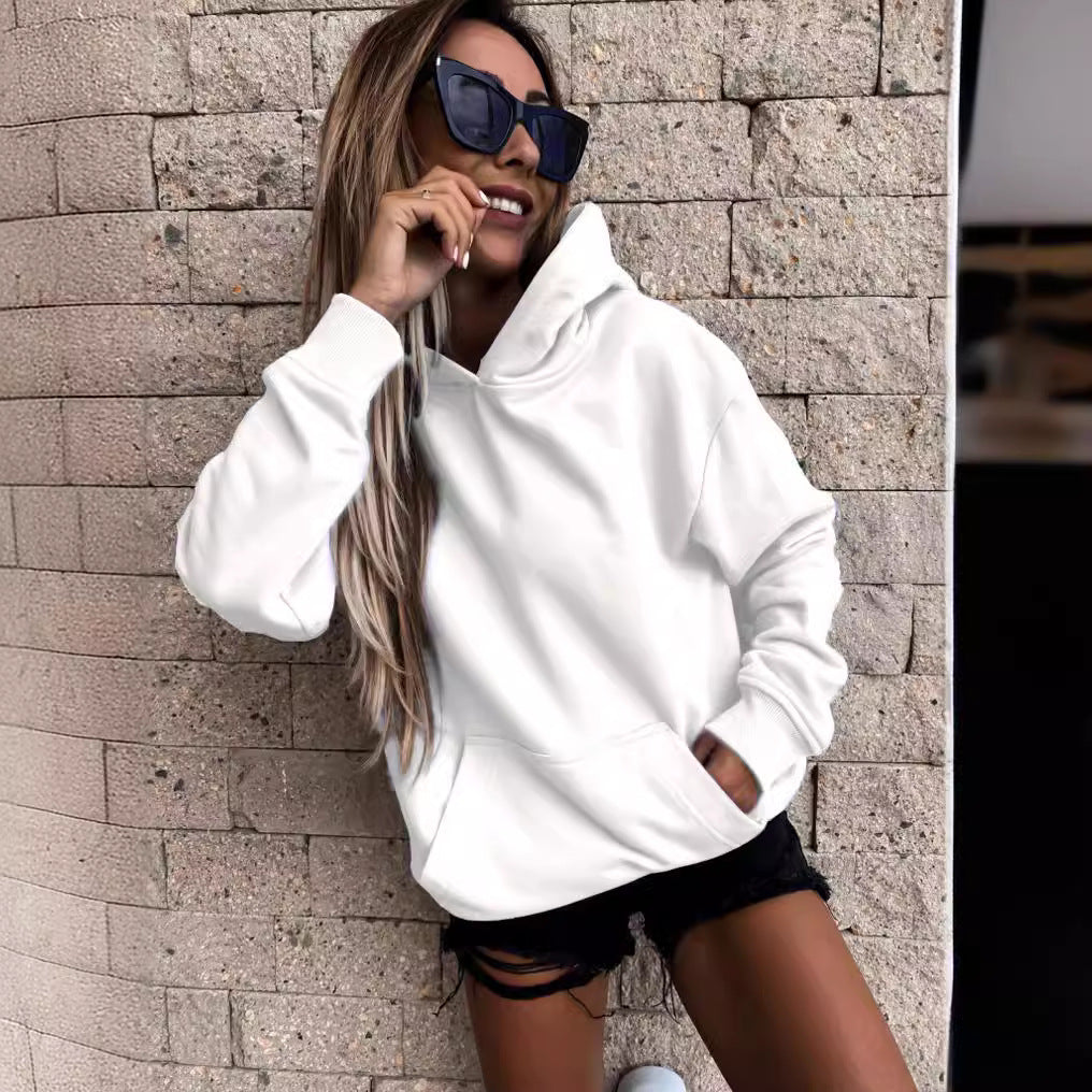 Damen Kapuzenpullover mit weichem Fleece-Innenfutter und lässigem Schnitt EB