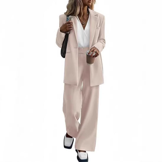 Damen Oversize-Hosenanzug mit Longblazer und weiter Bundfaltenhose EB
