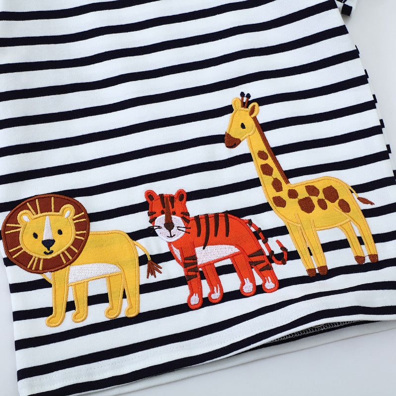 Kinder T-Shirt mit lebendigen Tierapplikationen EB