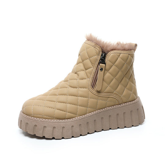 Damen Winterstiefel mit Fleece-Futter und Reißverschluss EB