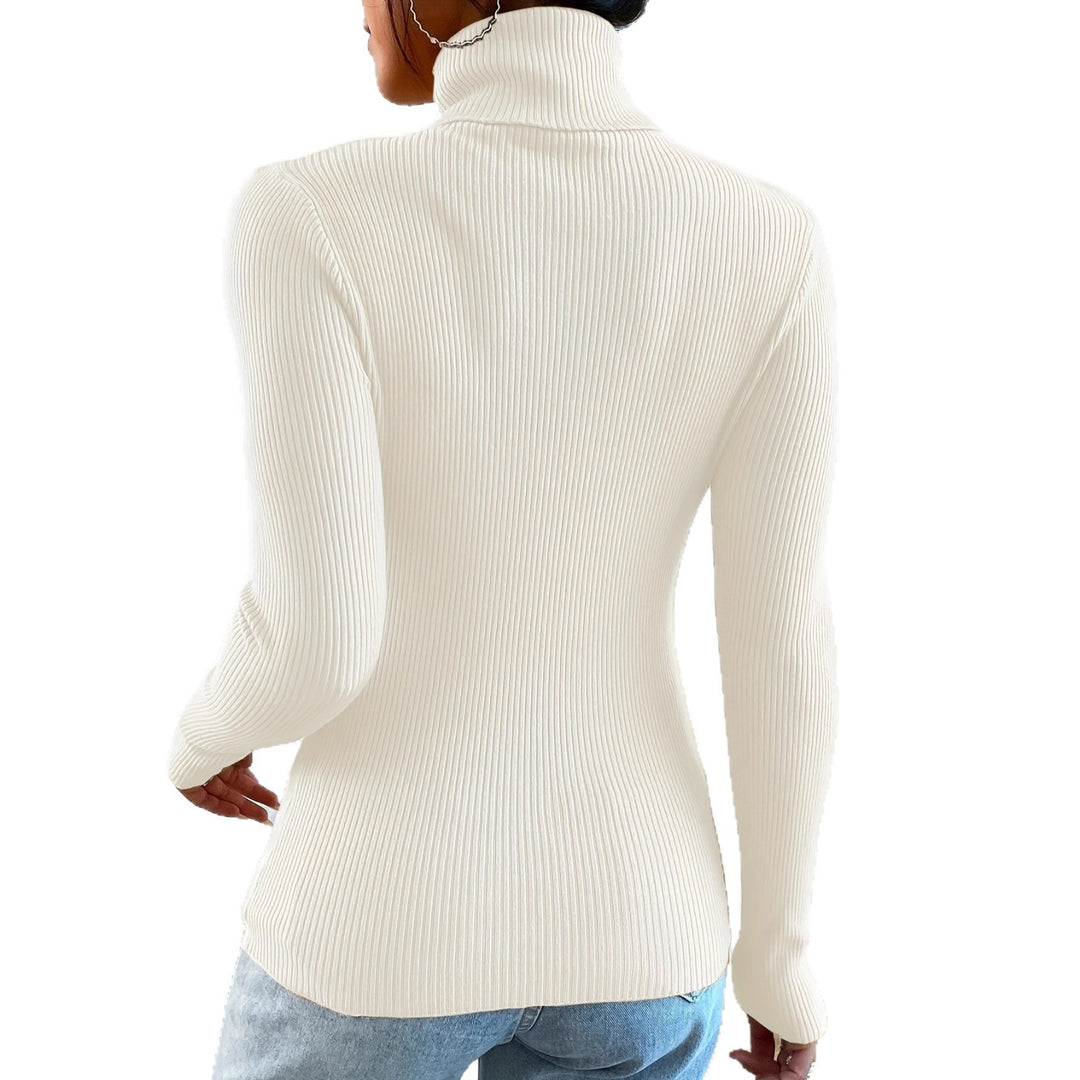 Damen Rollkragenpullover mit modernem Rippdesign EB
